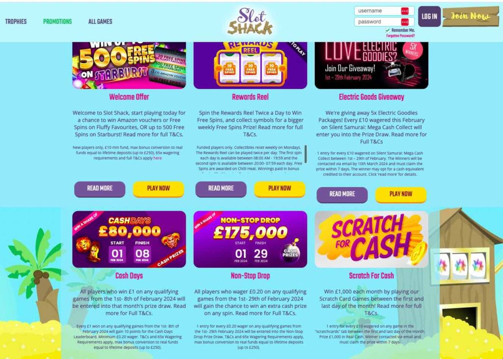 Slot Shack Promotions