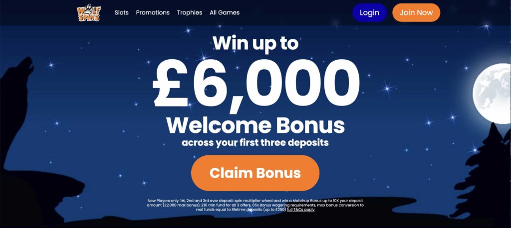 Wolf Spins Welcome Offer